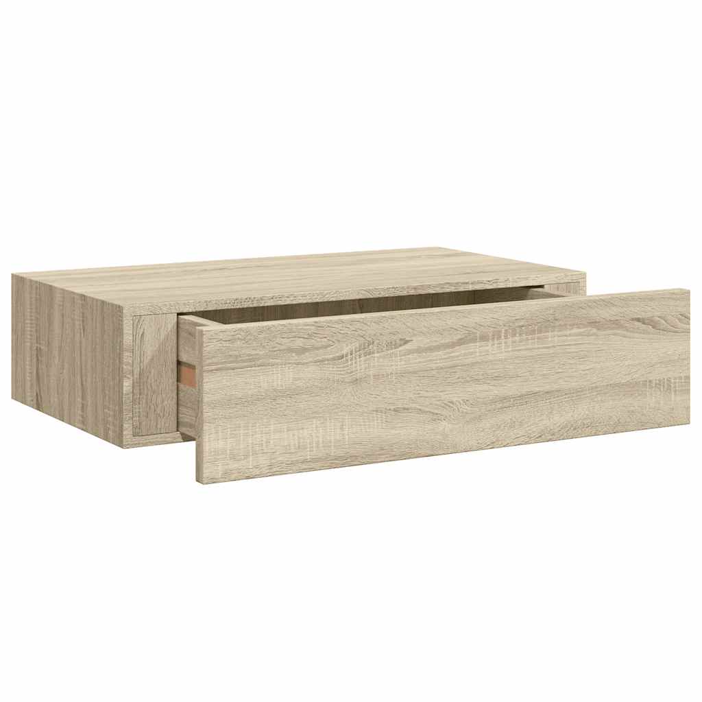Wall Mounted Drawer Shelves 2 pcs Oak Effect 40 x 23.5 x 10 cm MDF