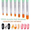 Acrylic Nail Brushes 7PCS UV Gel Poly Gel Nail Art Painting Drawing Pens for Nail Salon Home Use Na
