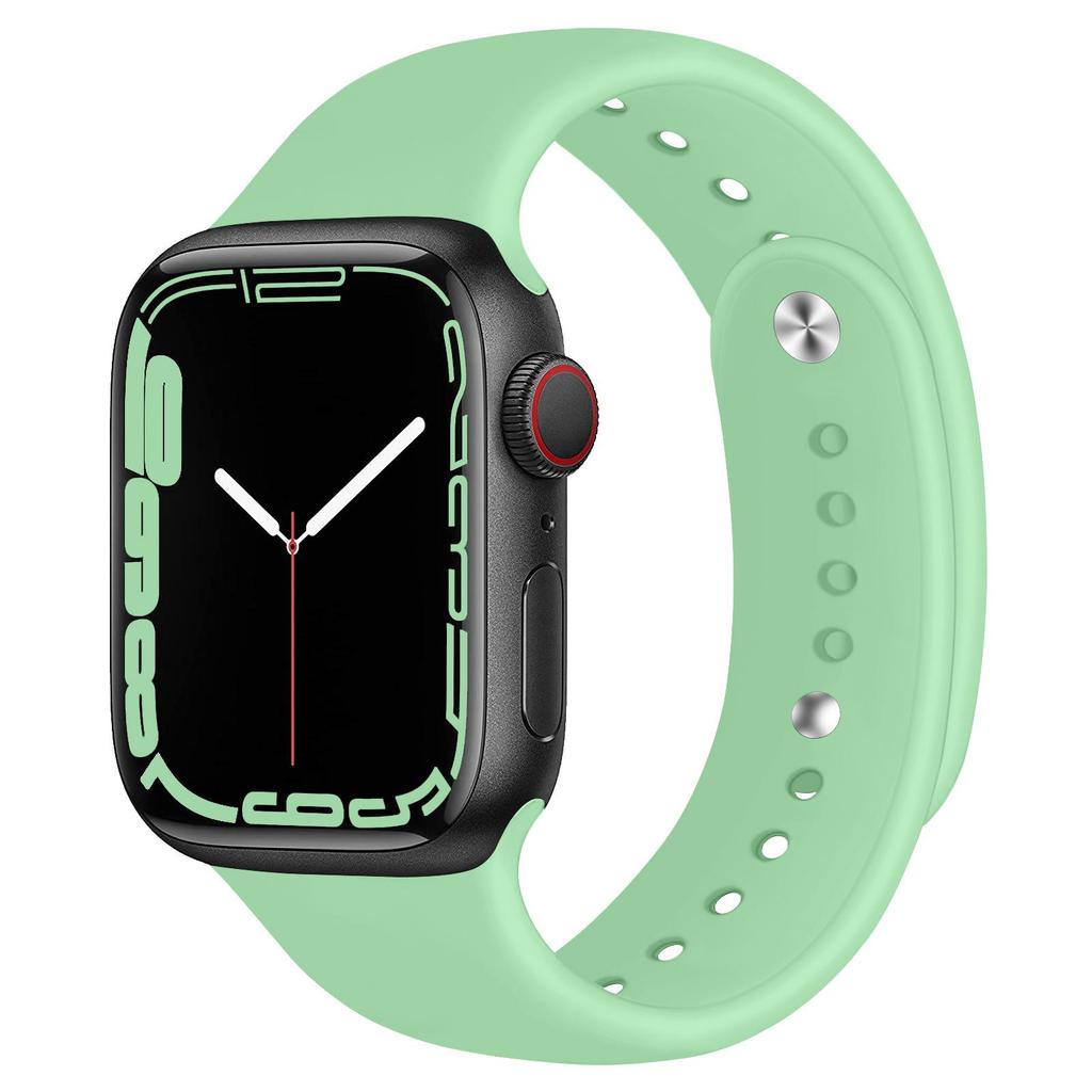 Совместимый силиконовый ремешок для Apple Watch S11 - Все серии, Универсальная двусоставная застежка-кнопка.