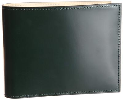 Бумажник Bifold Free Name Cordovan, гравировка, кожа, мужской (05. зеленый)