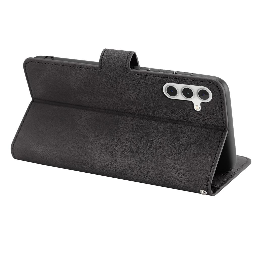 Для Samsung Galaxy A24 4G (162,1 х 77,6 х 8,3 мм) Противоударный кожаный чехол-подставка для телефона, кошелек-обложка с ремешком