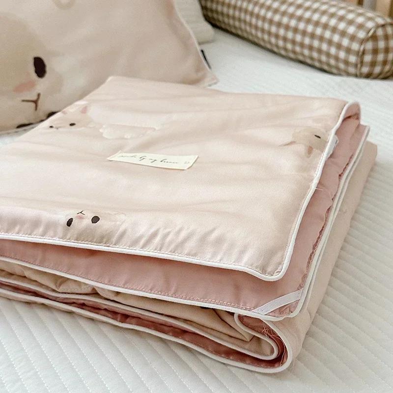 Premium 100 Lyocell Cooling Blanket for Kids Adults Soft Skin Friendly Summer Comforter Air Conditioner Quilt