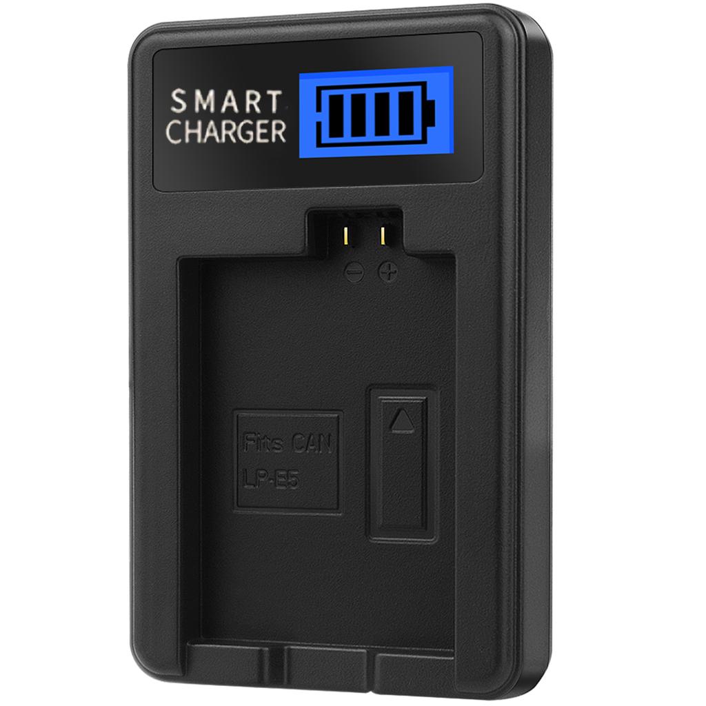 LP-E5 LPE5 LP E5 LCD USB Battery Charger for Canon EOS Rebel XS, Rebel T1i, Rebel XSi, 1000D, 500D, 450D Digital Camera