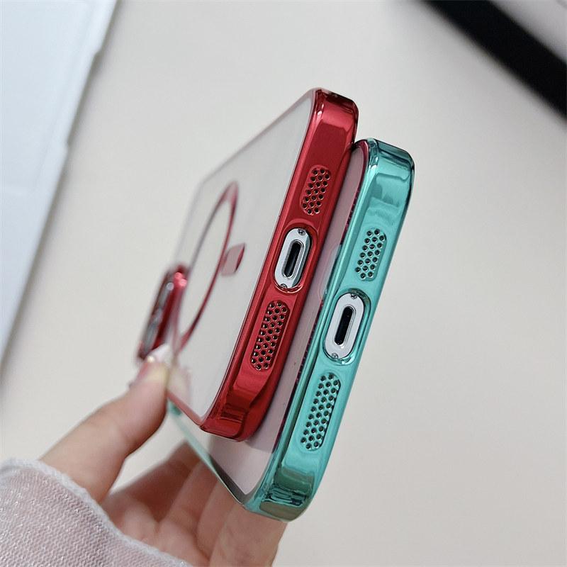 Роскошный магнитный чехол с гальваническим покрытием Golden Shield для беспроводной зарядки для iPhone 14 13 12 11 Pro Max, защитный чехол от падения