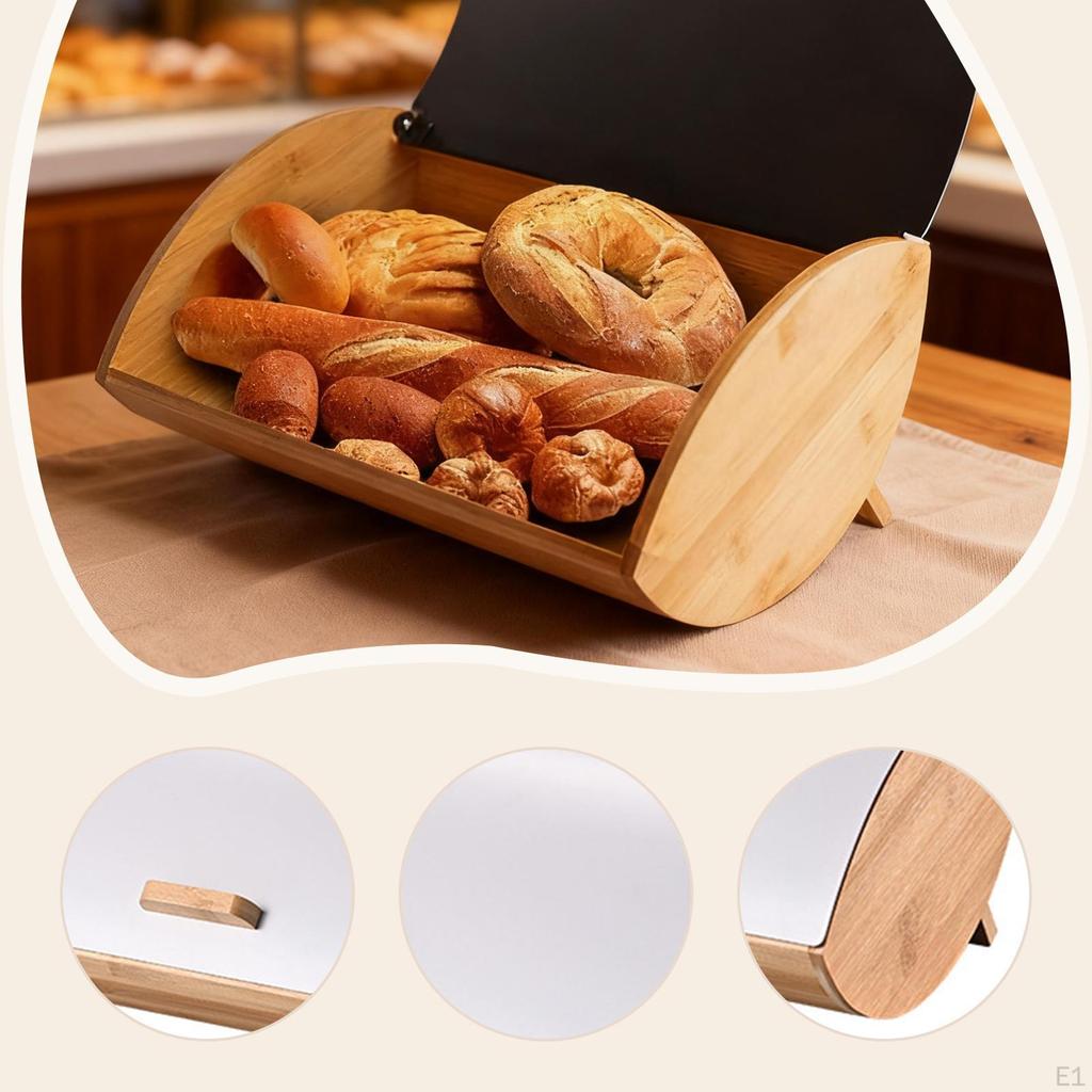 Бамбуковая хлебница-органайзер большой вместимости, многоцелевой контейнер для хранения для столешницы дома