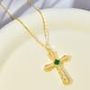 Wind Cross Necklace Female Retro Court Style Premium Versatile Diamond Pendant Collarbone Chain