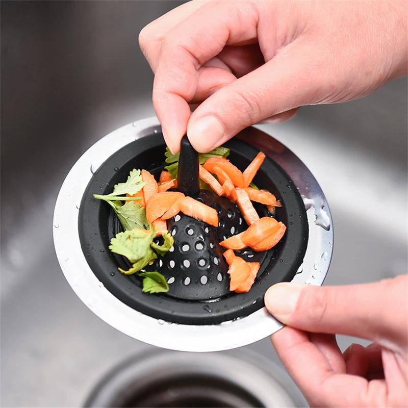 Kitchen Silicone Sink Strainer Drainer Anti Blocking Food Waste  Bathroom Floor Plug Sewer Hair Filter Catcher Stopper Tool