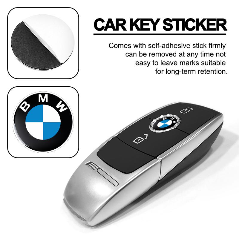 New 11mm Car Stickers BMW Dedicated Key Shell Emblem Paster For BMW E39 E36 F10 E34 E30 F20 E92 M3 M4 M5 X5 X6 Anti-Scratch Replacement Button Covers