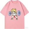 2026 New Sailor Moon Lifting Iron Fitness Men's and Women's T-Shirt Cotton  Parent-Child Summer Cute Sweet Fun Short Sleeves