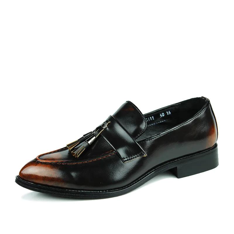 New Fashion Pointed Toe Men's Dress Shoes Comfy Leather Shoes Men Slip-on Wedding Shoes for Men Best Quality Zapatos De Vestir