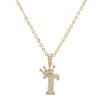 Unisex Fashion Crown A-Z Alphabet Pendant Vintage Chain Necklaces Hip-Hop Style Crystal Zircon Punk MIT