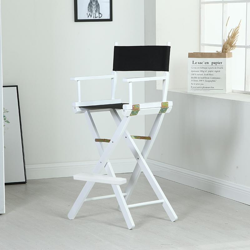 Складной стул режиссера из массива дерева с холщовой спинкой - Барный стул, для улицы, макияжа или рыбалки