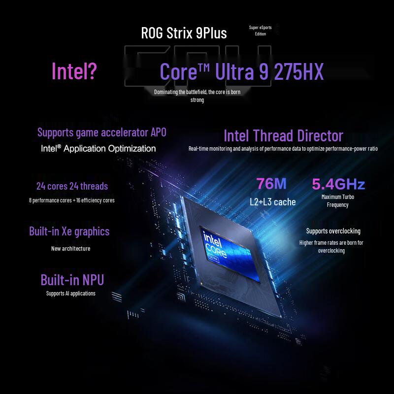 Asus Игровой ноутбук ROG Strix Scar 9 Plus Ultimate 18 дюймов (Китайская версия)
