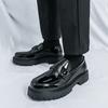 Новые мужские модные лоферы Черные Белые ПУ Толстая подошва Дышащая обувь Мужские Удобные Модные Кожаные туфли с большим пальцем 38-46