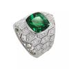 New Creative Design, Snake Pattern Cultivation, Emerald Ring With Micro Full Diamond Network Red Live Ring, Light Luxury Girl