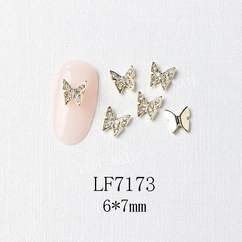 3D Metal Butterfly Nail Art Decorations with Mini Rhinestones
