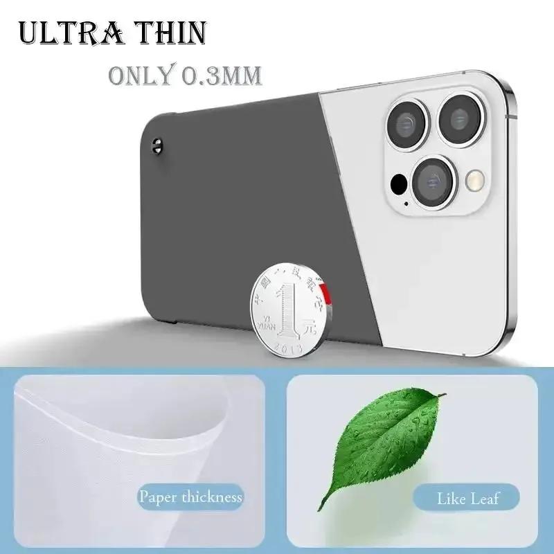 Ультратонкий матовый безрамочный жесткий чехол для iPhone 15 14 13 12 Mini 11 Pro Max X XR XS SE 7 8 Plus противоударная задняя крышка