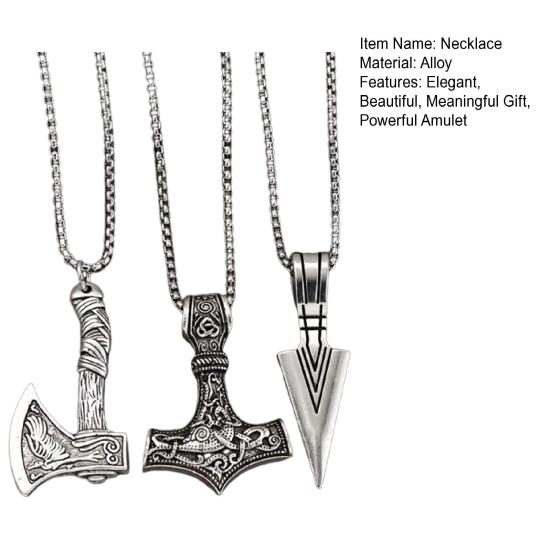3 шт. Ожерелье викингов, молот викингов, наконечник копья, топор, скандинавский кулон, ювелирное изделие, амулет