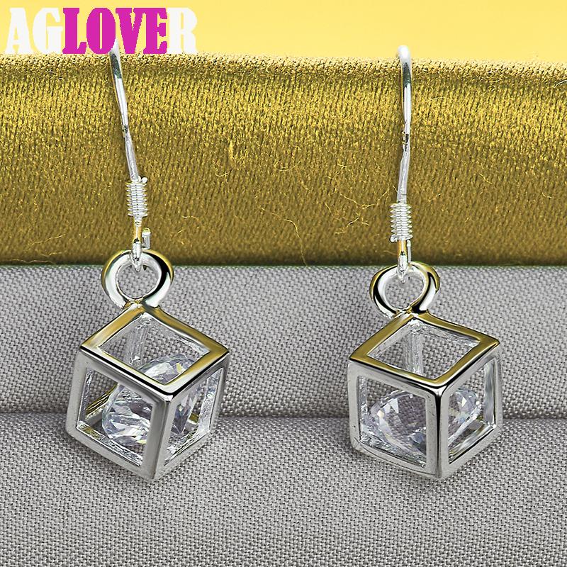 Ювелирные изделия из стерлингового серебра 925 пробы с квадратным цирконом AAA