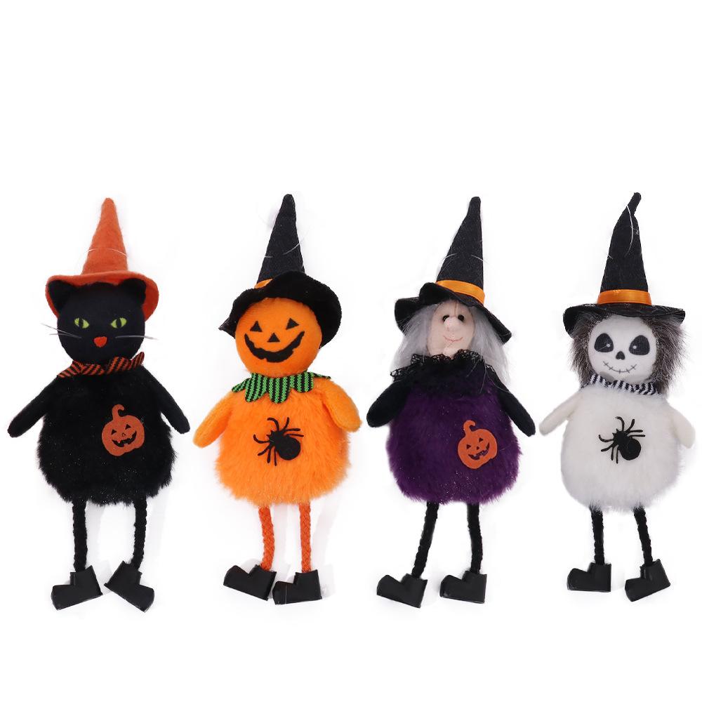 Halloween Decorations Plush Pumpkin Witch Doll Small Pendant Holiday Party Scene Atmosphere Decoration Props
