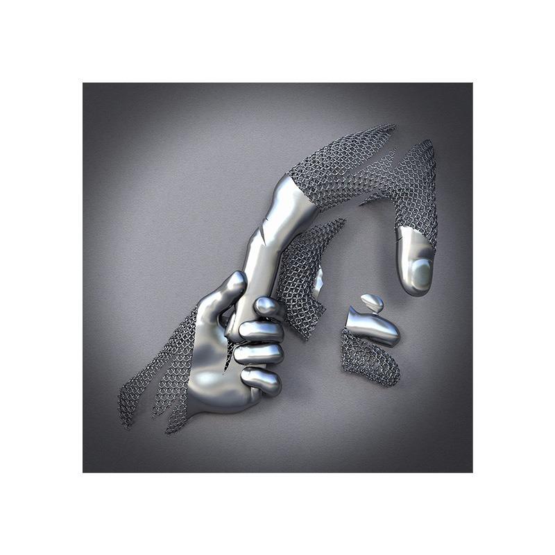 Золотая металлическая фигура статуя обнимает художественный постер, украшение дома, высокое разрешение, покраска распылением, безрамная основа для холста