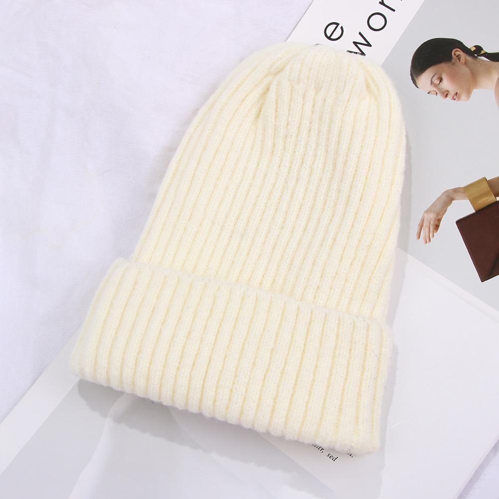 Новая модная повседневная шапка мягкая мешковатая шапка шерстяная вязаная шапка лыжная шапка кепка
