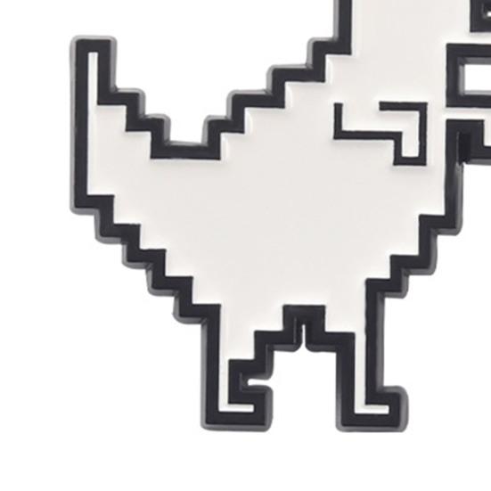 Брошь-динозавр в стиле ретро, пиксельные геометрические белые булавки с динозаврами, элегантные аксессуары для костюмов, милые мультяшные животные