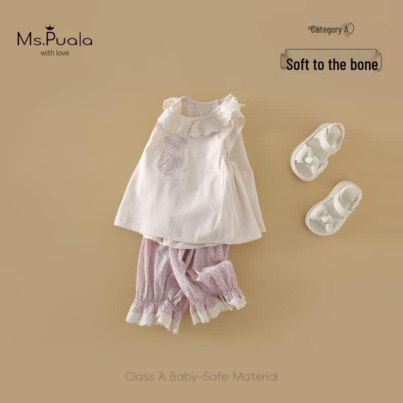 Летний комплект для девочки MS.PUALA: топ без рукавов и брюки