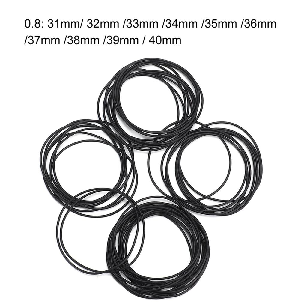 500pcs/bag O Ring Rubber Seal Watch Back Cover Seal Gaskets Watch Repairing Tool (0.8)