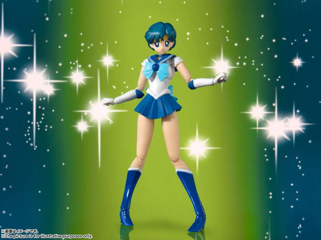 TAMASHII NATIONS Sailor Moon Sailor Mercury Color Approximately 140mm Painted Movable Figure S.H.Figuarts -Animation Edition- ABS&PVC