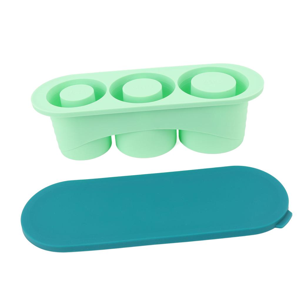 Hollow Cylinder Ice Cube Tray Quick Release Silicone High Low Temperature Resistant with Lid 3 Hollow Cylinder Ice Cube