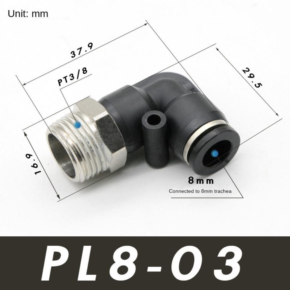 DIY быстрая вставка пневматического фитинга пневматический разъем из сплава черный локоть быстрого разъема серии PL
