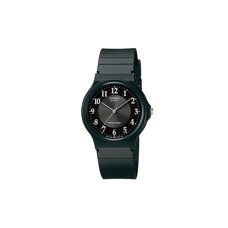Casio Серия YOUTH-дисковый трехстрелочный модный простой деловой универсальный унисекс классический стрелочный черный циферблат водонепроницаемый кварцевый механизм смола MQ-24-1B3