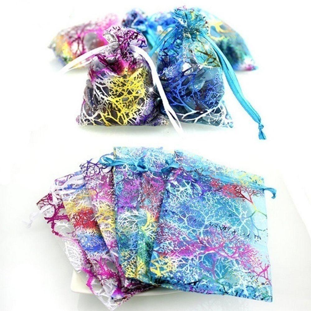 Pouches Wedding  Favor Jewelry Gift Package Organza Bag Candy Pouch Hot Stamping Drawstring