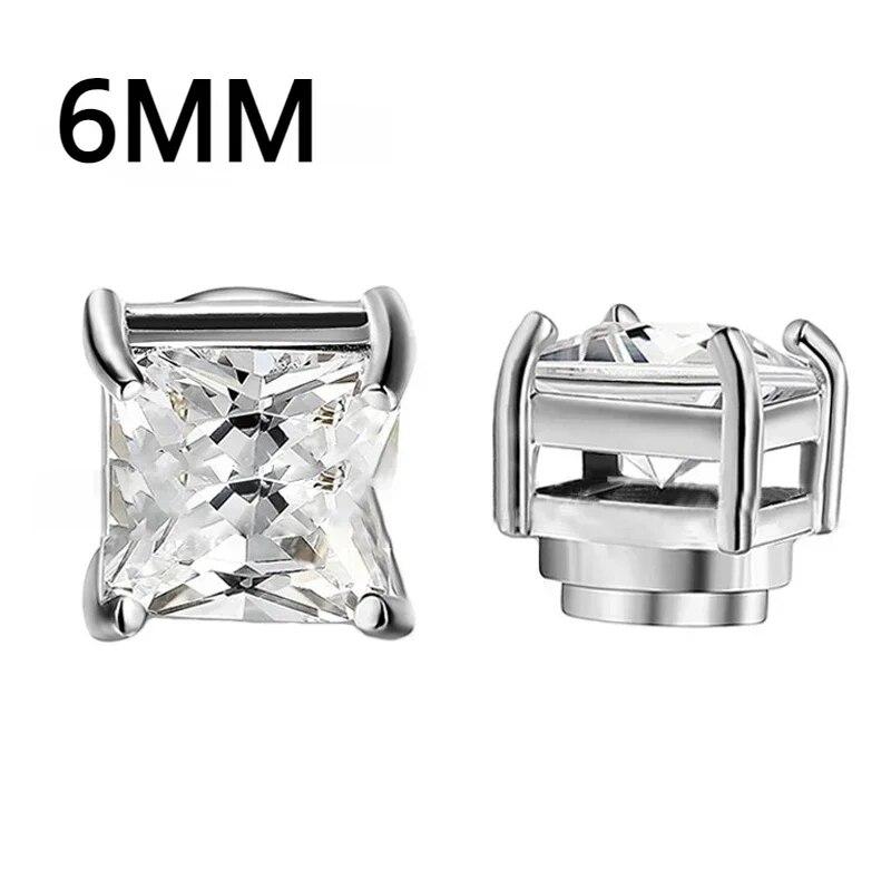 1Pairs Crystal Strong Magnetic Ear Stud Clip Earrings for Men and Women Punk Round Zircon Magnet Earrings Non Piercing Jewelry
