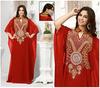 Georgette Farasha Ramzan Long Kaftan Abaya Moroccan Wedding Dubai Red Dress