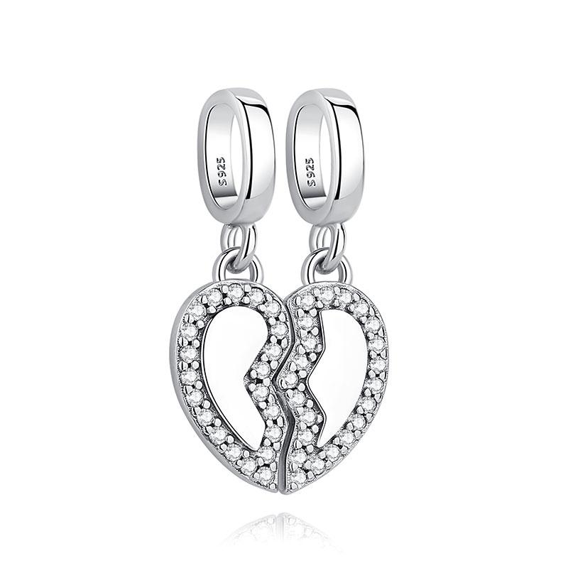 Original 925 Sterling Copper Charms Family Tree Love Heart Mom Pendant Beads Fit Brand Bracelets Necklaces Women DIY Zircon