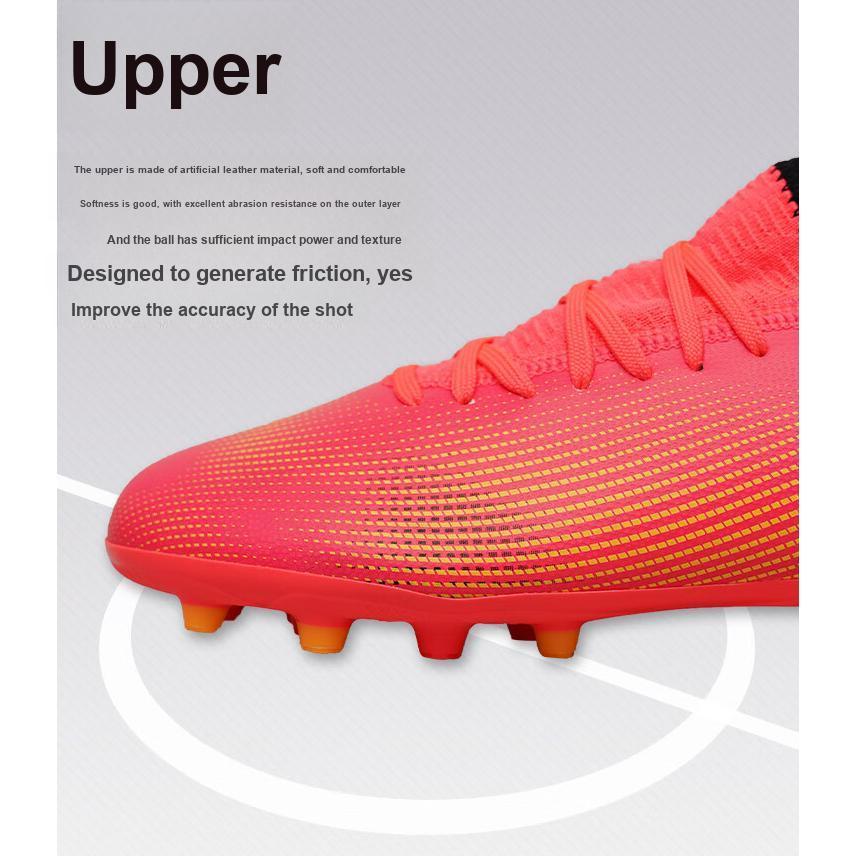 Puma Future 7 Play FG/AG Lightweight Comfortable Low-Top Kids Soccer Shoes Kids Sneaker Red Black Yellow 107736-03