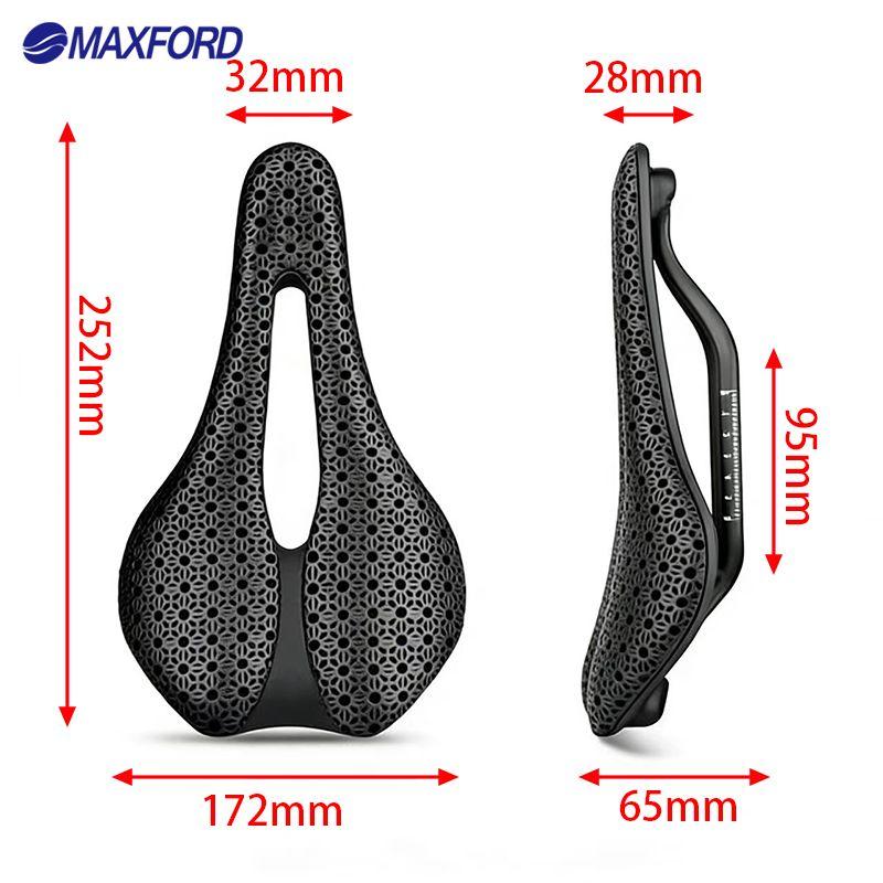 MAXFORD Carbon Fiber Bike Saddle 3D Print Bicycle Seat Mat Lightweight Seat Saddle for Mountain Bicycle Cycling Seat Cushion Pad