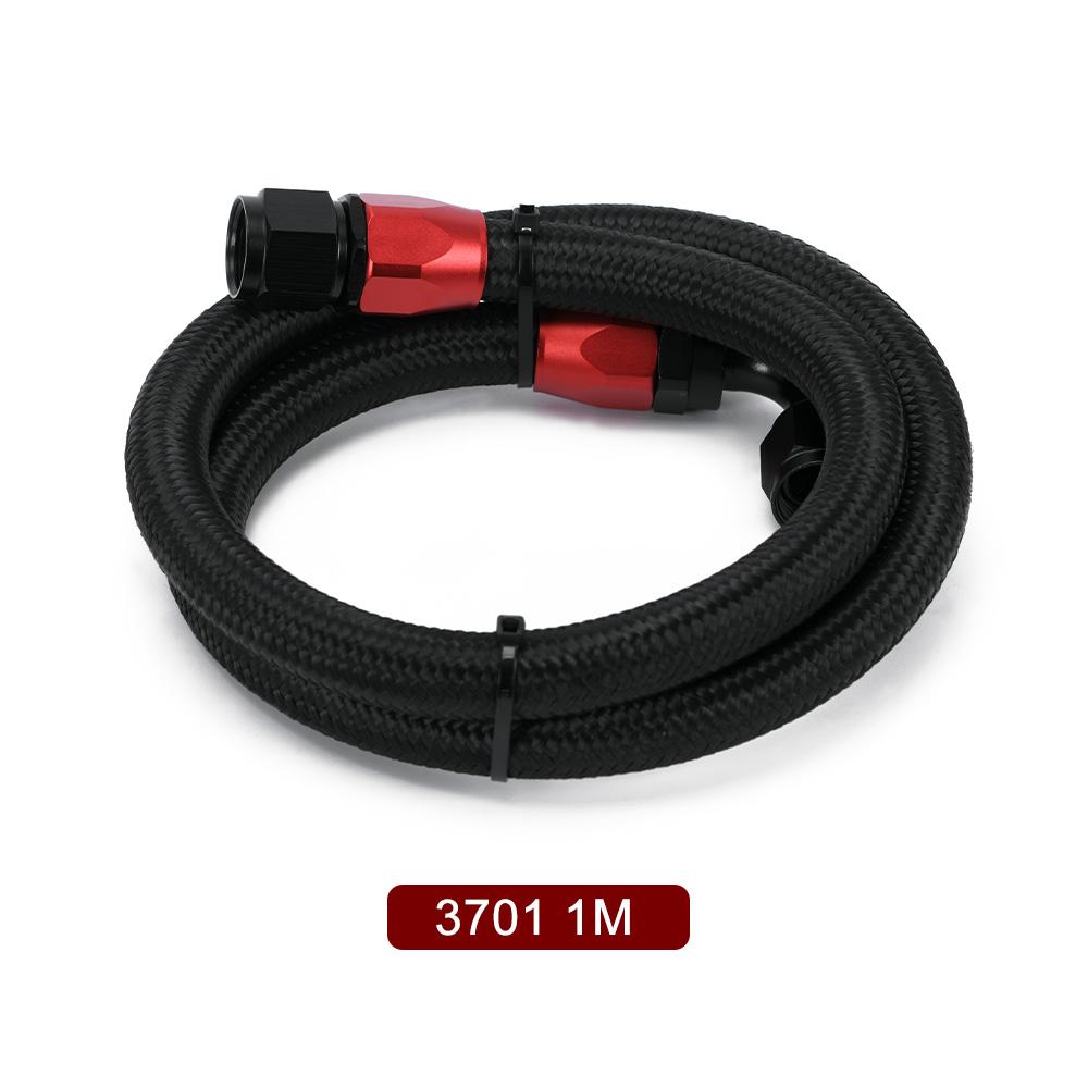 AN10 1M/1.2M/1.4M Stainless Steel Brained Oil Hose Line Hose Tube With 0Degree 90Degree Swivel Hose End Fitting Installed