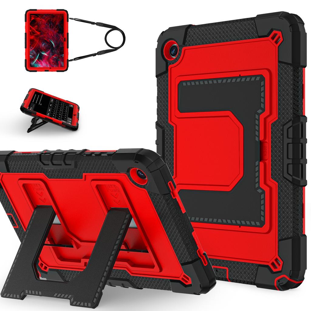 Чехол для Samsung Galaxy Tab A9+ с подставкой-ремнем, противоударный, ПК+силикон, чехол для планшета
