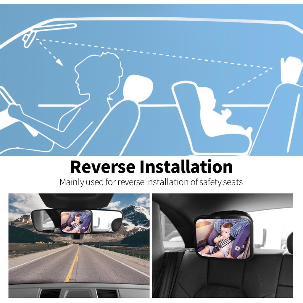 Baby Car Mirror with Light Remote Controller Acrylic Adjustable Baby Mirror for Car Observe Baby " S