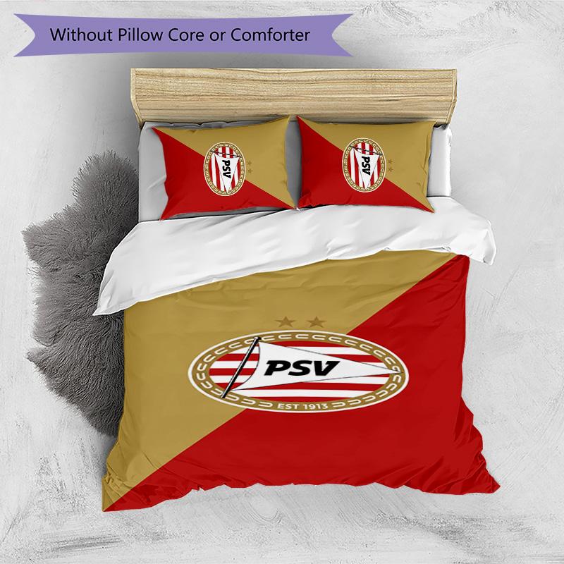 PSV Eindhoven FC Printed 3PCS Bedding Set Breathable Duvet Cover with Pillowcases Decorative Bed Linen for Bedroom Home