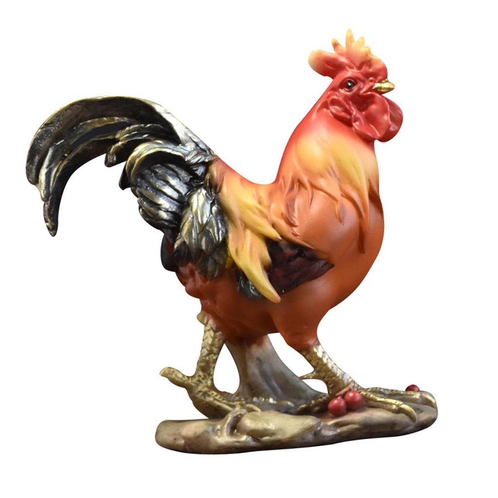 Фигурка цыпленка из смолы, приносящая удачу, декоративная скульптура петуха, статуэтка петуха для новогодней вечеринки, украшения для стола в отеле