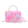 Plush Chic Pearl Handbag For Kids Trendy Mini Shoulder Bag In Vibrant Colors