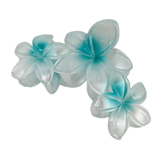 Форма цветка, пляжный отдых, зажим в виде акулы, градиент цвета, противоскользящие зубы, задняя часть головы, сильная ручка, коготь для волос, аксессуары для волос