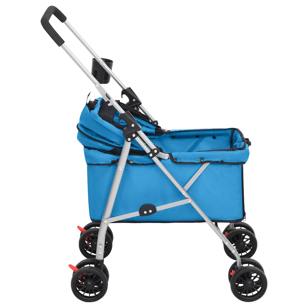 Foldable Pet Stroller Blue 76 x 50 x 100 cm Oxford Fabric