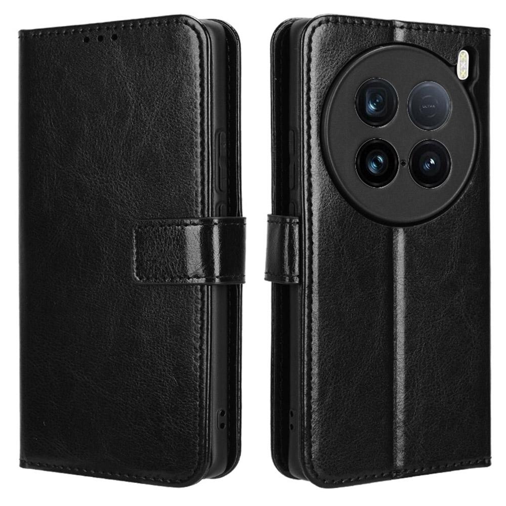 Для vivo X100 Ultra 5G Защитный чехол Кожаный кошелек Чехол для телефона Текстура Crazy Horse