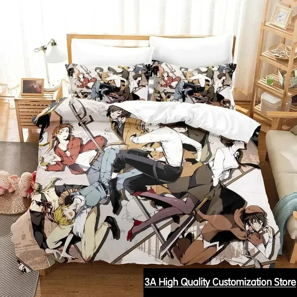 Аниме Bungo Stray Dogs Комплект постельного белья для мальчиков и девочек Twin Queen King Size Пододеяльник Наволочка Кровать для мальчиков Взрослый Домашний текстиль