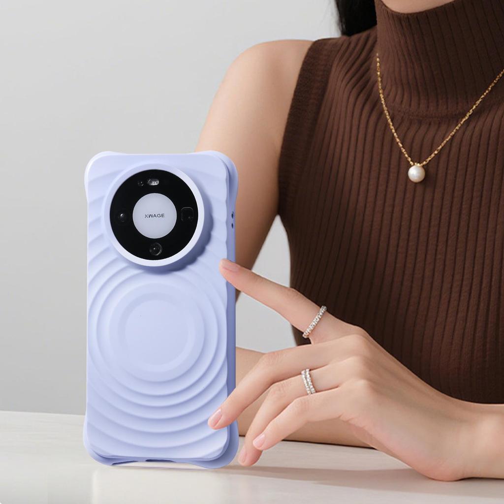 Магнитный чехол из жидкого силикона для Huawei Mate80 Pro - Волновой узор, Ударопрочный